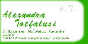 alexandra totfalusi business card